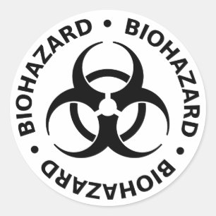 Sticker Rond Avertissement de risque biologique