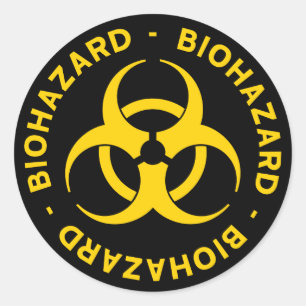 Sticker Rond Avertissement de risque biologique