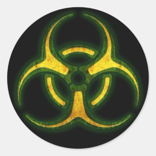 Sticker Rond Avertissement de zombie bibidanger