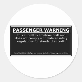 STICKER ROND AVERTISSEMENT DU PASSAGER