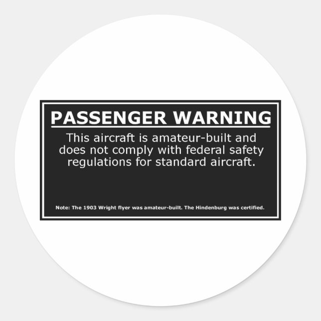 STICKER ROND AVERTISSEMENT DU PASSAGER (Devant)