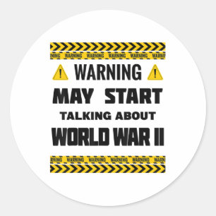 Sticker Rond Avertissement Peut Commencer À Parler De La Second