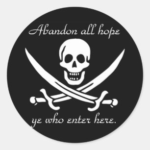 Sticker Rond Avertissement pirate