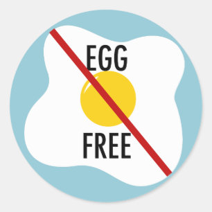 Sticker Rond Avertissement sur l'allergie aux aliments sans oeu