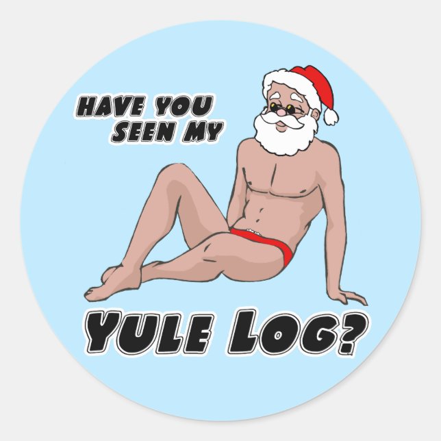 Sticker Rond Avez-vous vu mon journal de yule ? (Devant)