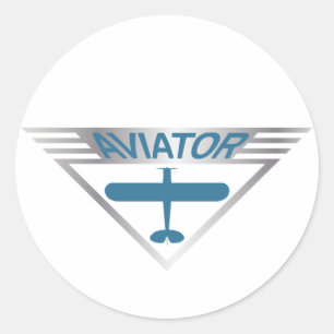 Sticker Rond Aviateur
