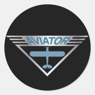 Sticker Rond Aviateur