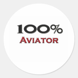 Sticker Rond Aviateur de 100 pour cent