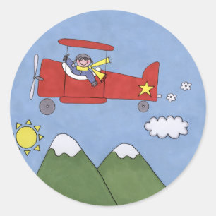 Sticker Rond Avion