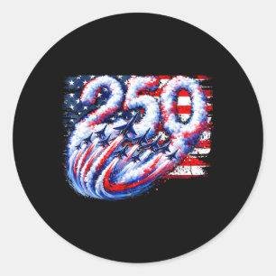 Sticker Rond Avion à réaction de combat 250 ans américain 1776