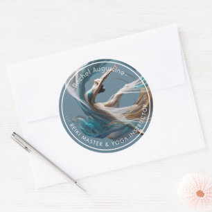 Sticker Rond Avion Air Yoga Instructeur Pilates Fitness