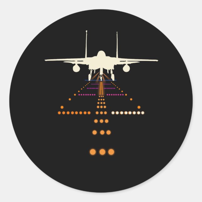 Sticker Rond Avion Avion Pilote de vol Aéroport Coo (Devant)