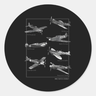 Sticker Rond Avion de chasse 2ème guerre mondiale
