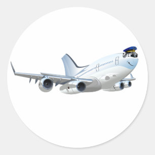 Sticker Rond Avion de dessin