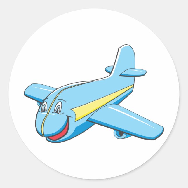 Sticker Rond Avion de dessin (Devant)