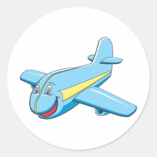 Sticker Rond Avion de dessin