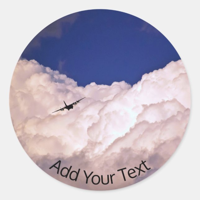 Sticker Rond Avion de transport militaire par Shirley Taylor (Devant)