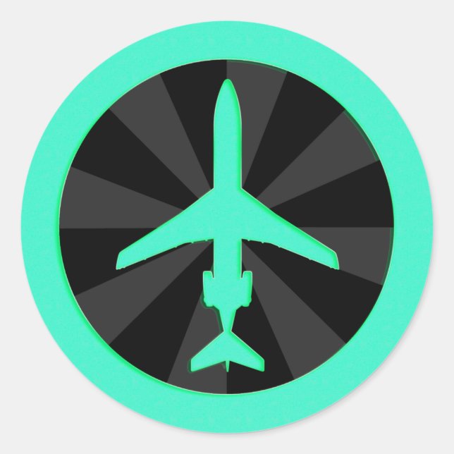 Sticker Rond Avion Jet (Devant)