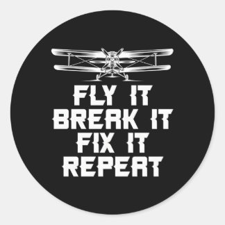 Sticker Rond Avion Pilote De Volet Contrôlé Rc Plans Modèle Rc