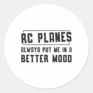 Sticker Rond Avion RC Planes Meilleure humeur Avion RC Plane