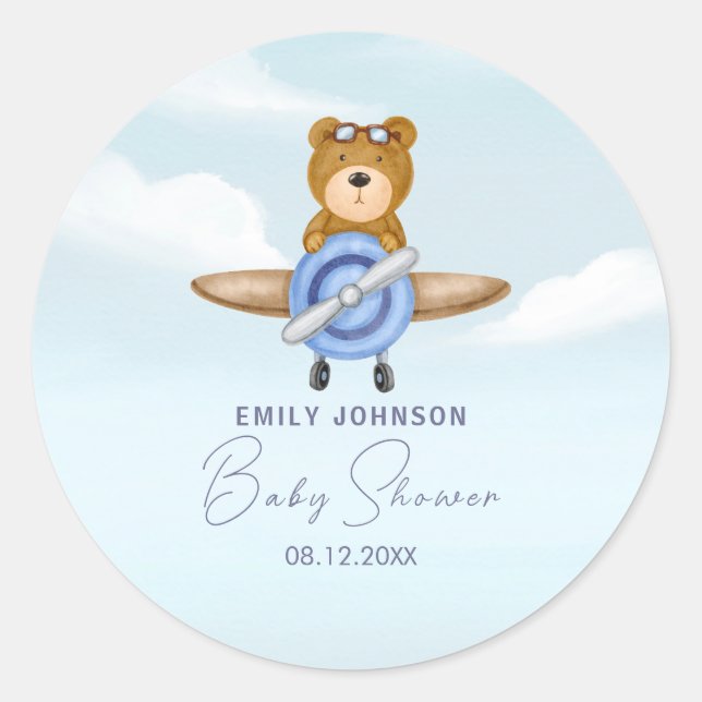 Sticker Rond Avion Teddy Bear (Devant)