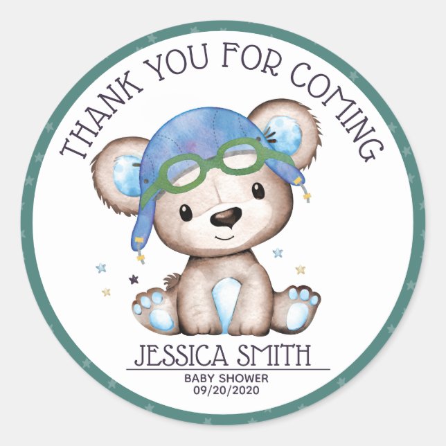 Sticker Rond Avion Teddy Bear (Devant)