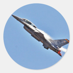 Sticker Rond Avions de chasseurs à réaction de F-16