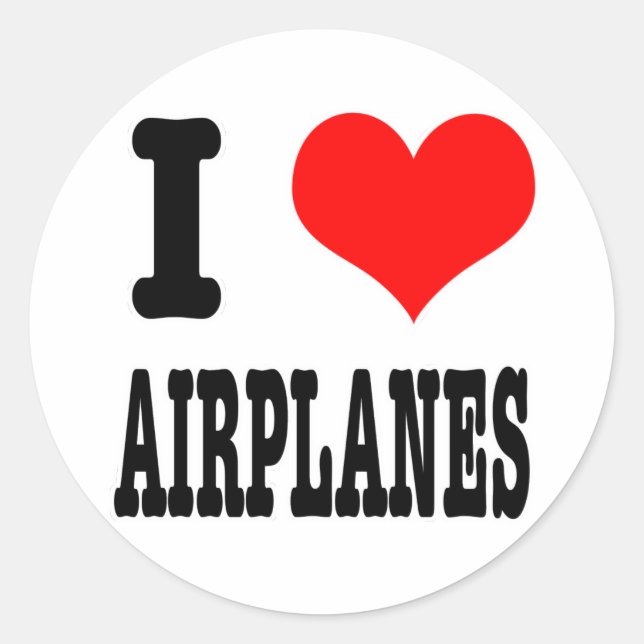 STICKER ROND AVIONS DU COEUR (AMOUR) (Devant)