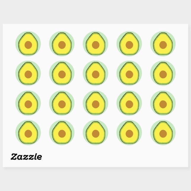 Sticker Rond Avocado (Feuille)