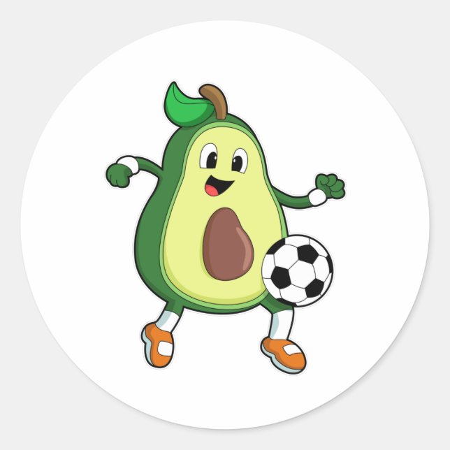 Sticker Rond Avocado à Soccer Sports