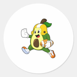 Sticker Rond Avocado au football