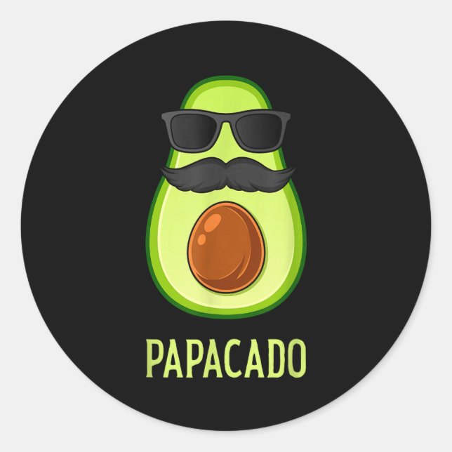 Sticker Rond Avocado Dad Papacado Funny Daddy Father Avocado  (Devant)