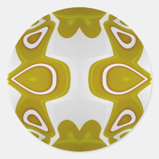 Sticker Rond ~ Avocado et blanc fractal ~