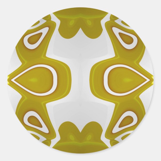 Sticker Rond ~ Avocado et blanc fractal ~ (Devant)