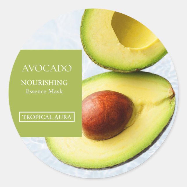 Sticker Rond Avocado Facial Mask Label (Devant)