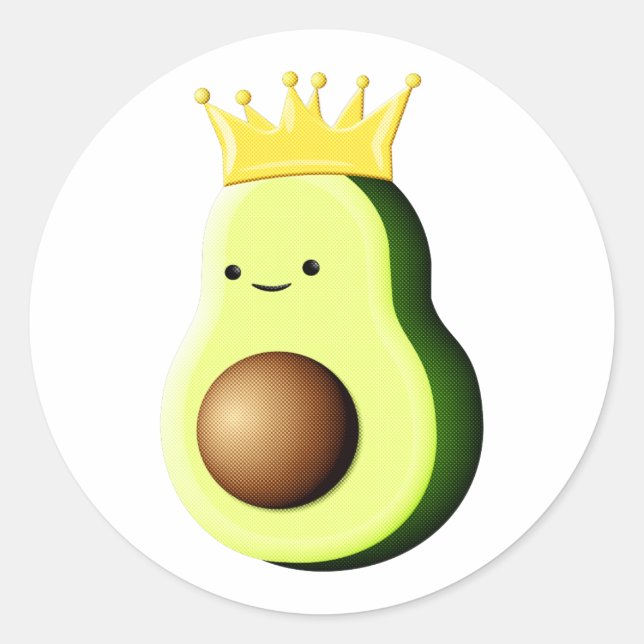 Sticker Rond Avocado Le Roi De Tous Les T-Shirts Fruits (Devant)
