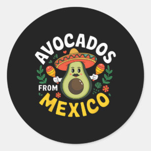 Sticker Rond Avocados Du Mexique Cinco De Mayo Fiesta Mexicaine