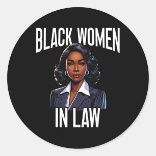 Sticker Rond Avocat noir Afro-Américain Procureur Black Histo