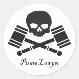 Sticker rond avocat pirate avec frontière