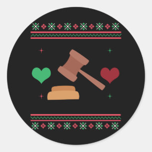 Sticker Rond Avocat Ugly Sweat Christmas Procureur