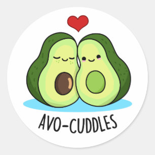 Sticker Rond Avocuddles Drôle Avocado Couple Pun