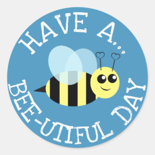 Sticker Rond Avoir une journée utile pour les abeilles