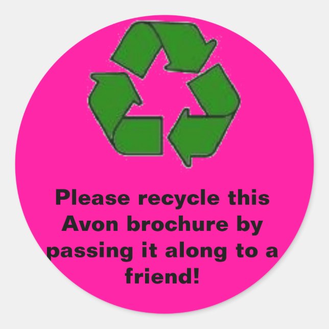 Sticker Rond Avon : Veuillez recycler la brochure (Devant)