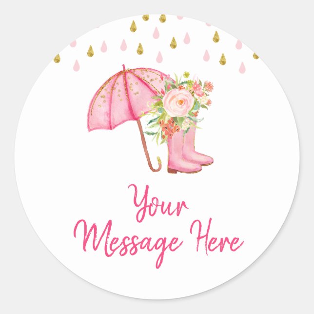 Sticker Rond Avril Douches Apportent Mai Baby shower Fleur (Devant)