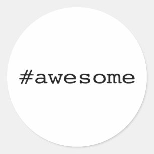Sticker Rond Awesome (hashtag)