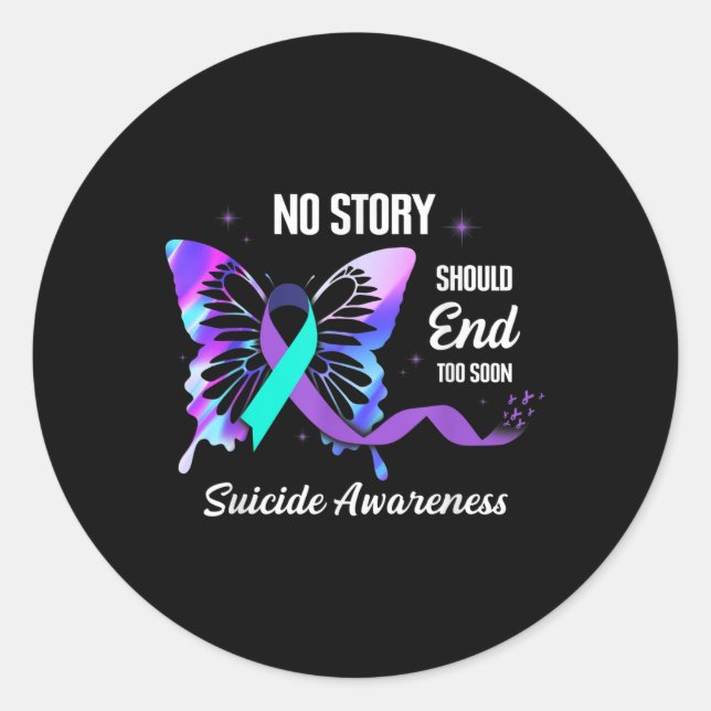 Sticker Rond Awesome Prévention Suicide Survivante Ribbon Sensi (Devant)