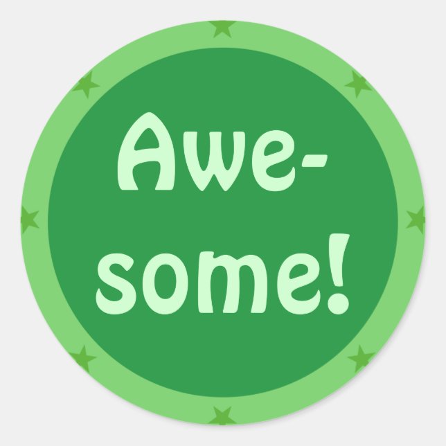 Sticker Rond Awesome - Série de chevalets de l'enseignant (Devant)