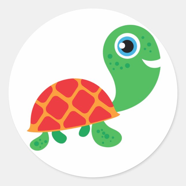 Sticker Rond Awesome Turtle (Devant)