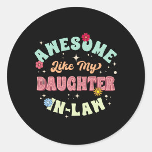 Sticker Rond Awome Comme Ma Fille En Droit Patrie - Fam Jour S