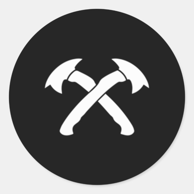 Sticker Rond Ax Jetant Des Chets Croisés Pour Éthrower (Devant)